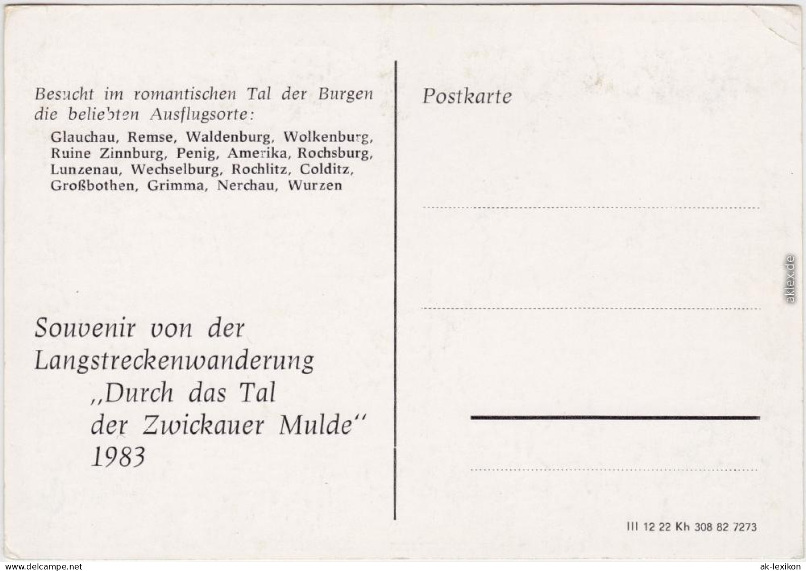 Rochlitz Durch Das Tal Der Zwickauer Mulde Künstler Ansichtskarte 1983 - Rochlitz