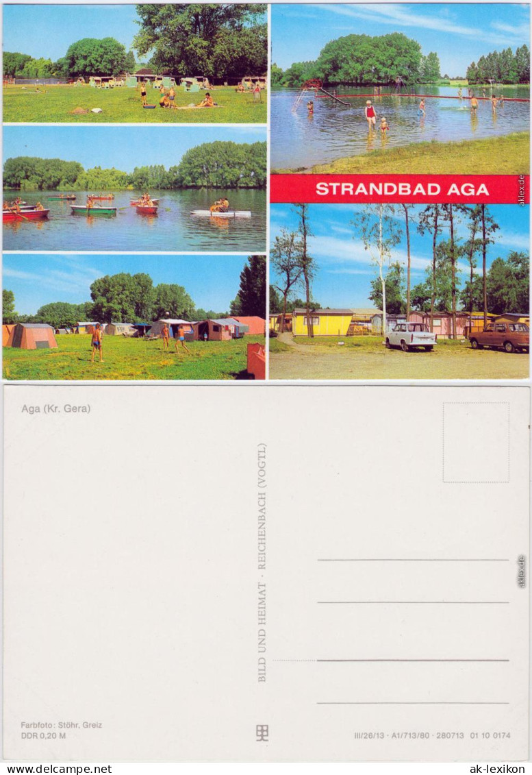 Ansichtskarte  Aga Gera Mehrbild. Strandbad AGA 1980 - Gera