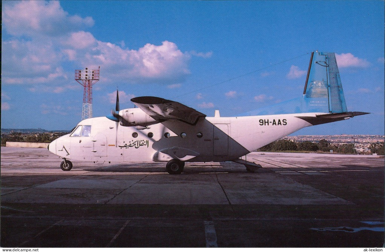 Postcard Luqa Flugzeug CASA 212 Aviocar Srs 200 Auf Dem Flughafen 1987 - Malte