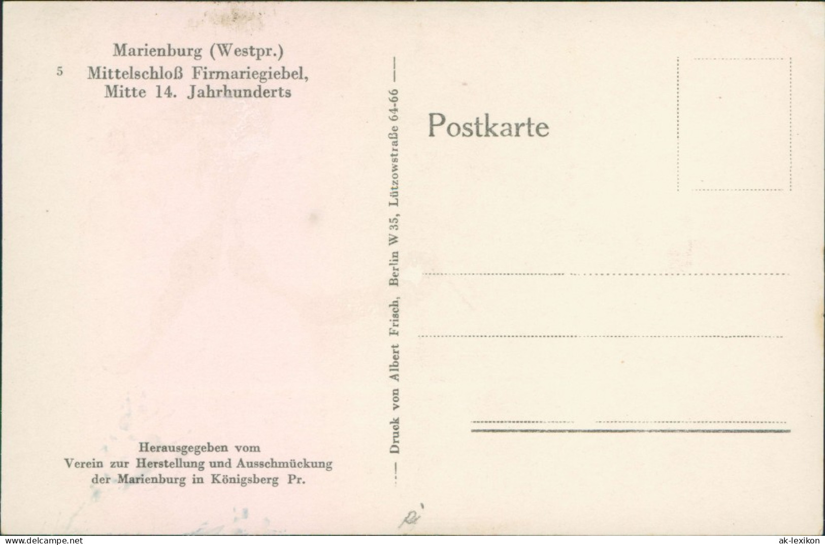 Postcard Marienburg Malbork Mittelschloß Im Winter 1930  - Pommern