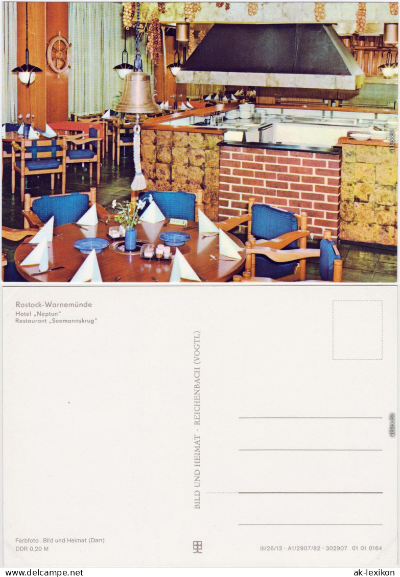 Ansichtskarte Rostock Hotel "Neptun" Restaurant "Seemannskrug" 1982 - Rostock