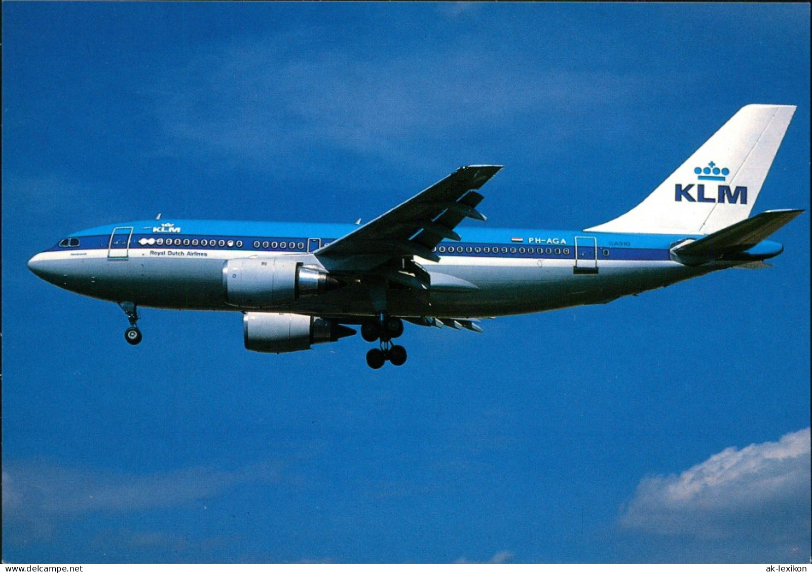 Ansichtskarte  Flugzeug: KLM Airbus A-310-203 (PH-AGA) 1990 - 1946-....: Ere Moderne