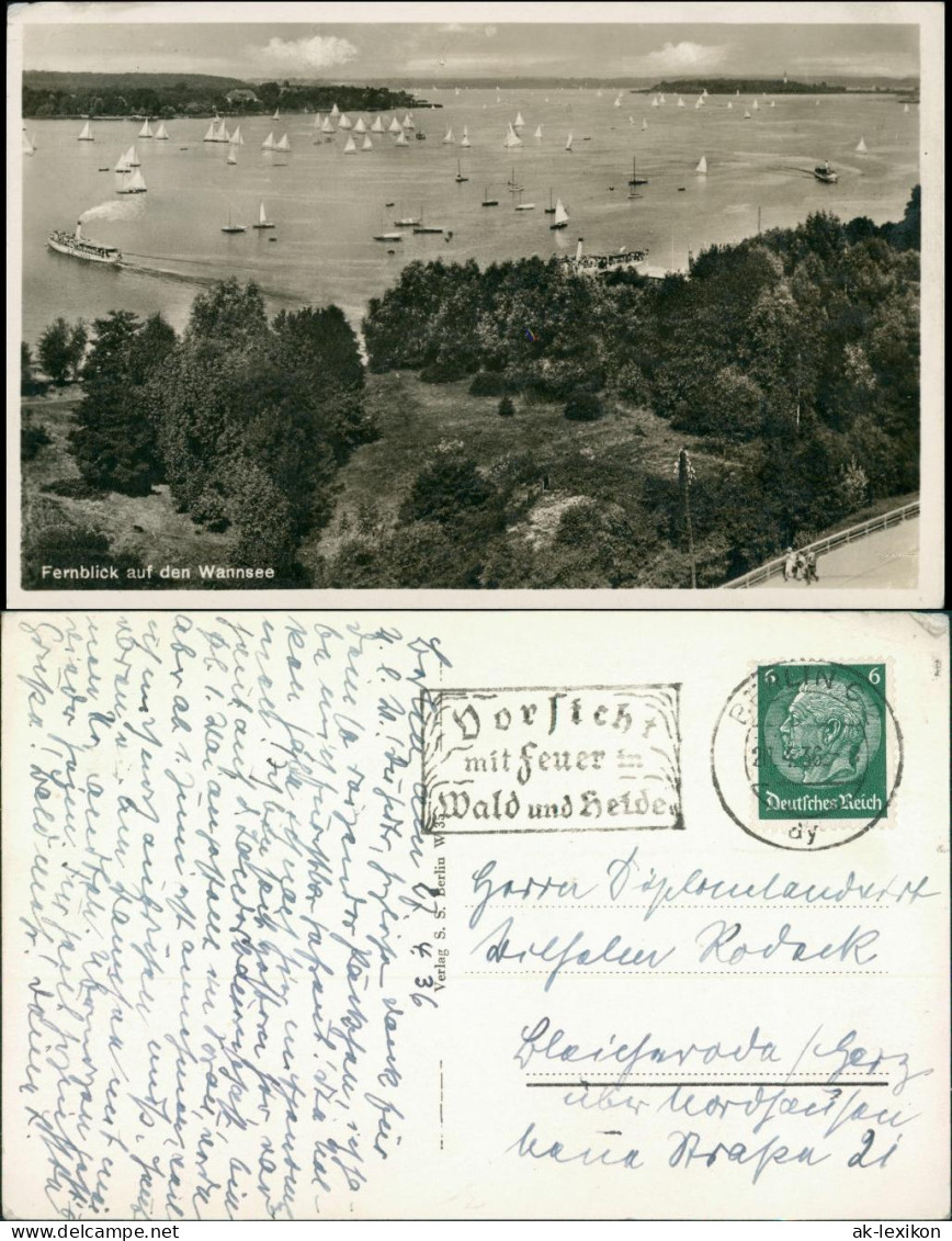 Ansichtskarte Wannsee-Berlin Segelschiffe/Segelboote Auf Dem Wannsee 1936 - Wannsee