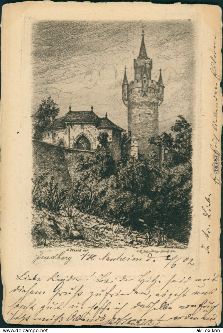 Ansichtskarte Friedberg (Hessen) Burg Friedberg Mit Adolfsturm 1902  - Friedberg