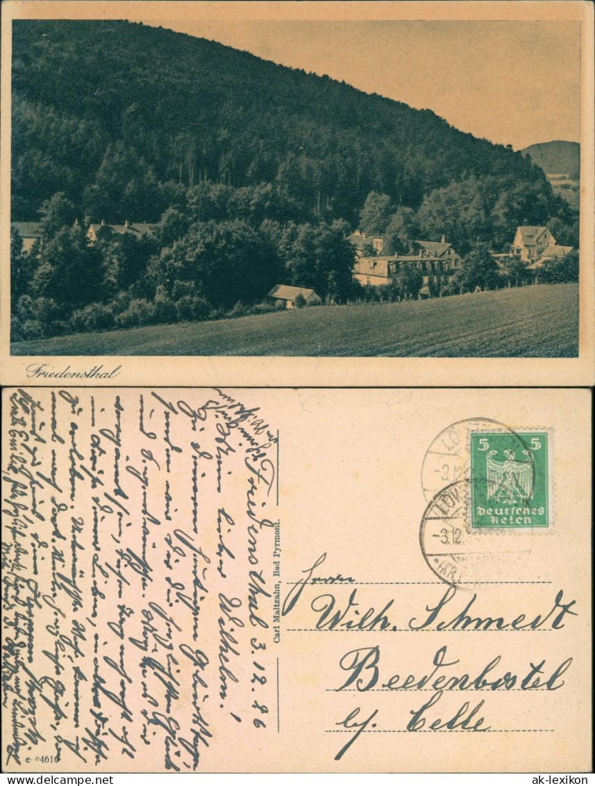 Ansichtskarte Bad Pyrmont Friedensthal 1926 - Bad Pyrmont