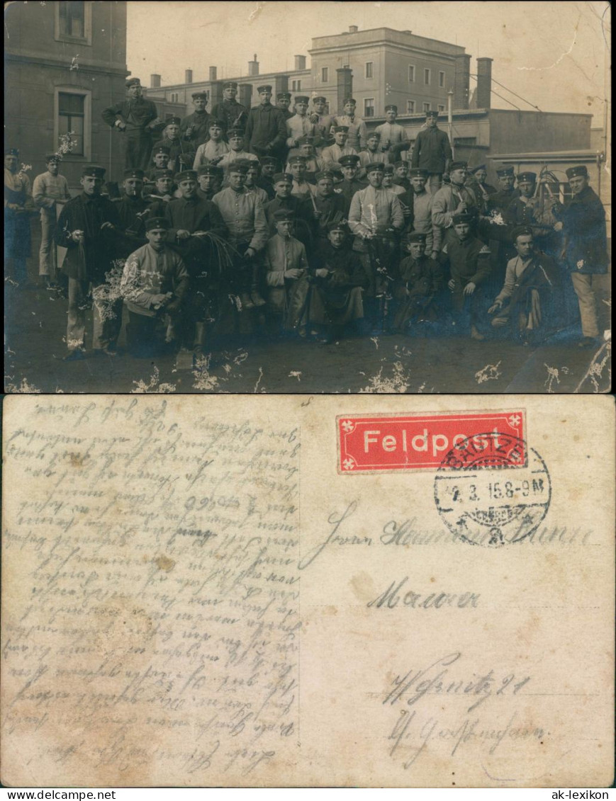 Bautzen Budyšin Privatfoto - Soldatengruppe Vor Der Kaserne 1915 Privatfoto  - Bautzen