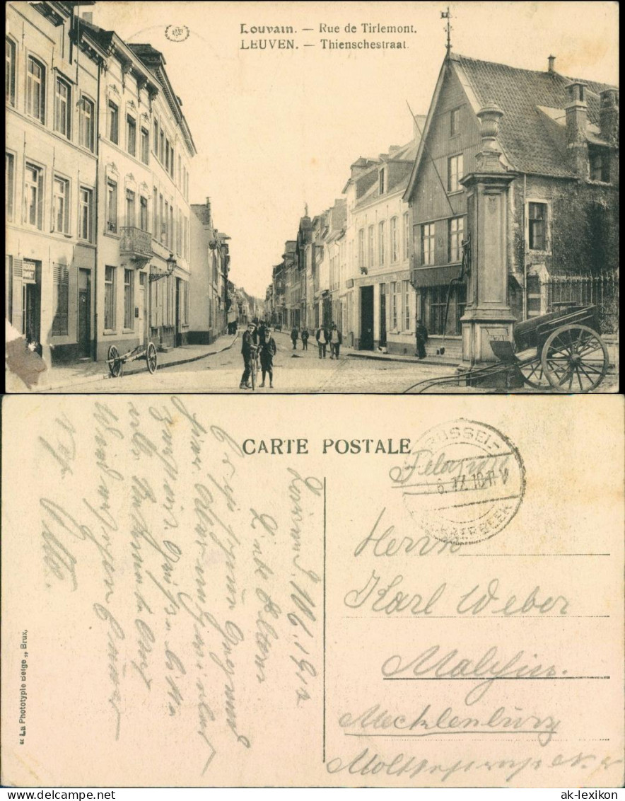 Postkaart Löwen Louvain Thienschestraat 1917  - Andere & Zonder Classificatie