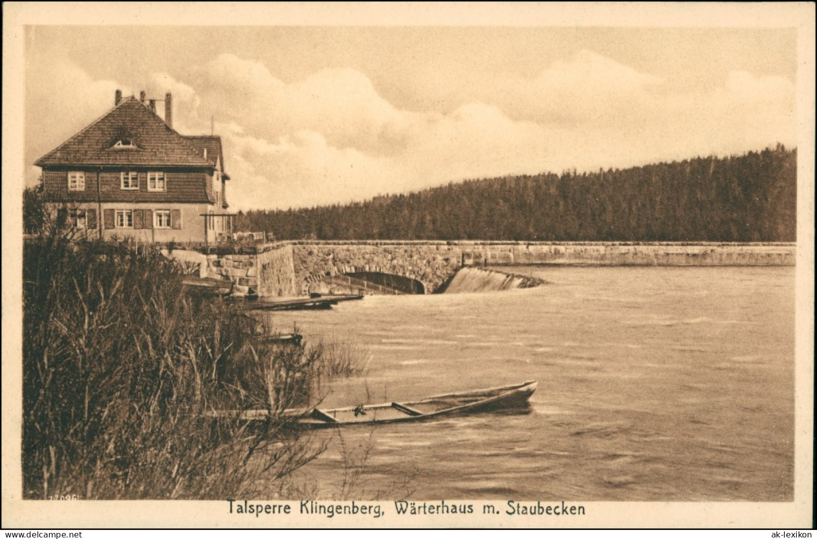 Klingenberg (Sachsen) Talsperre Klingenberg Wärterhaus Mit Staubecken 1926  - Klingenberg (Sachsen)