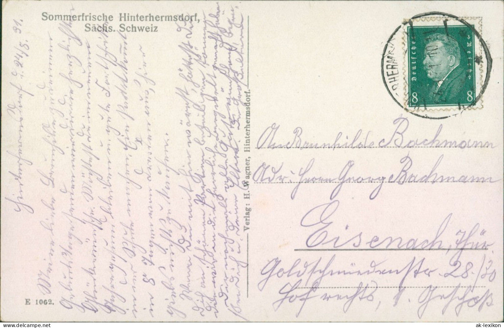 Ansichtskarte Hinterhermsdorf-Sebnitz Blick Auf Das Gasthaus 1929  - Hinterhermsdorf