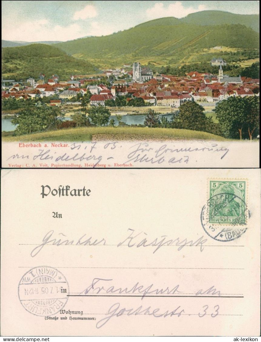 Ansichtskarte Eberbach Blick Auf Die Stadt 1905 - Eberbach