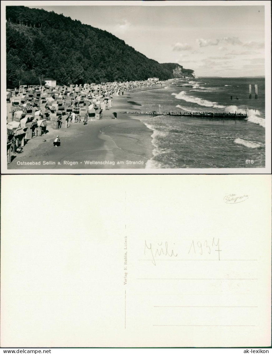 Ansichtskarte Sellin Häuser - Wellenschlag Am Strande 1929  - Sellin