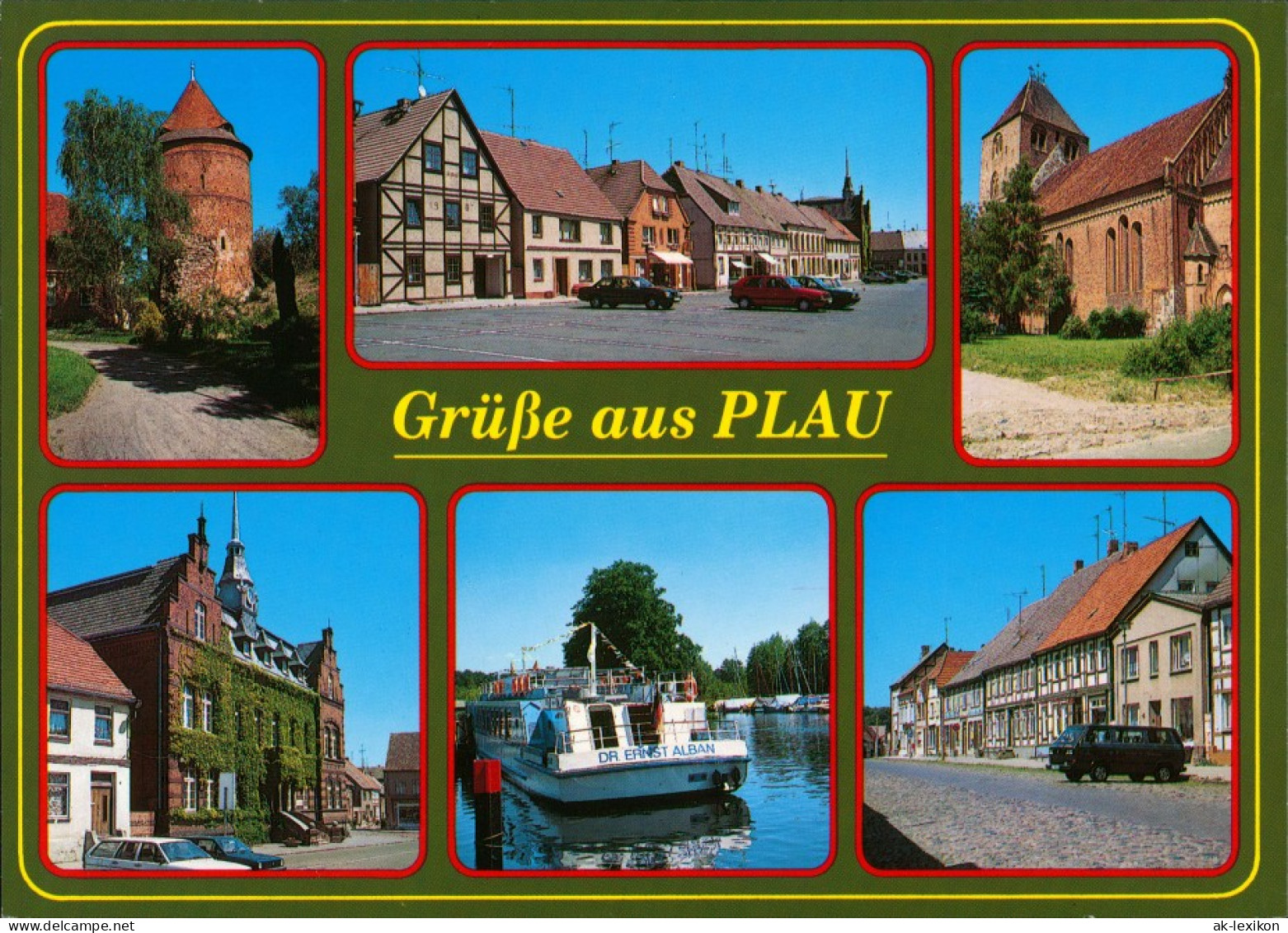 Ansichtskarte Plau (am See) Markt, Kirche, Fähre, Rathaus 2000 - Plau