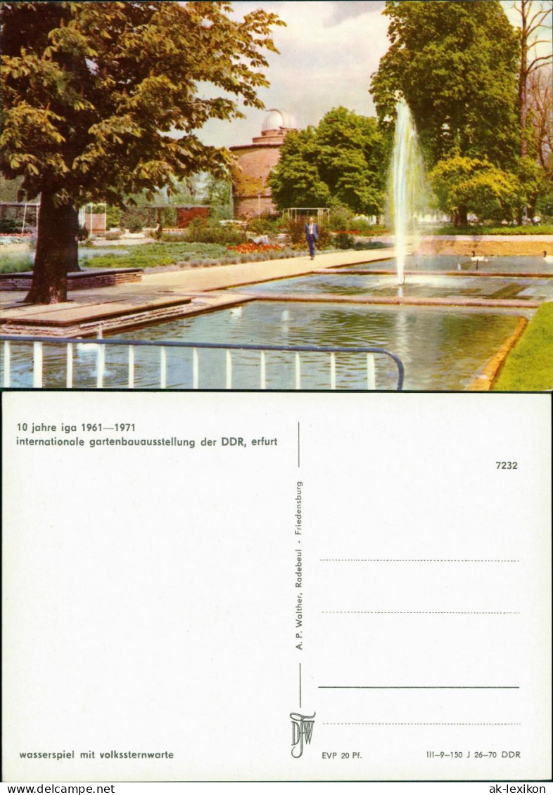 Erfurt Internationale Gartenbauausstellung: Wasserspiel & Volkssternwarte 1970 - Erfurt