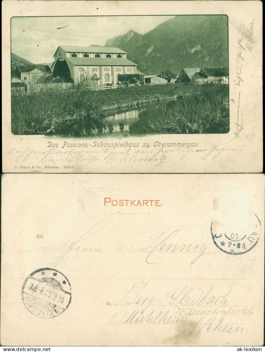 Ansichtskarte Oberammergau Passionstheater/Passionsspielhaus 1904  - Oberammergau