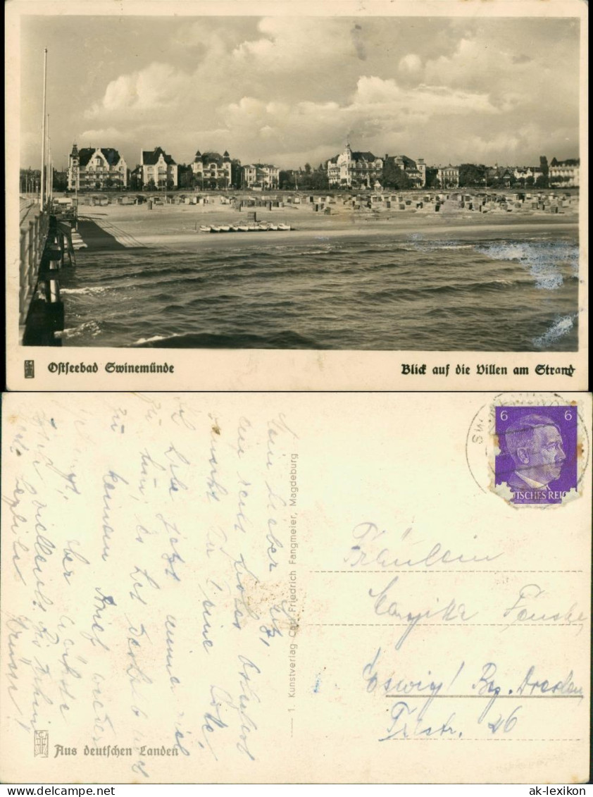 Postcard Swinemünde Świnoujście Promenade 1934 - Pommern