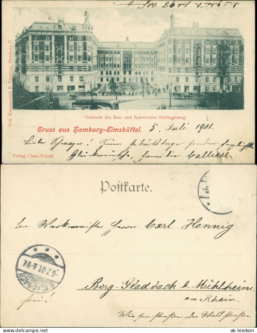 Eimsbüttel-Hamburg Gebäude Des Bau- Und Sparvereins Stellingerweg 1901  - Eimsbuettel