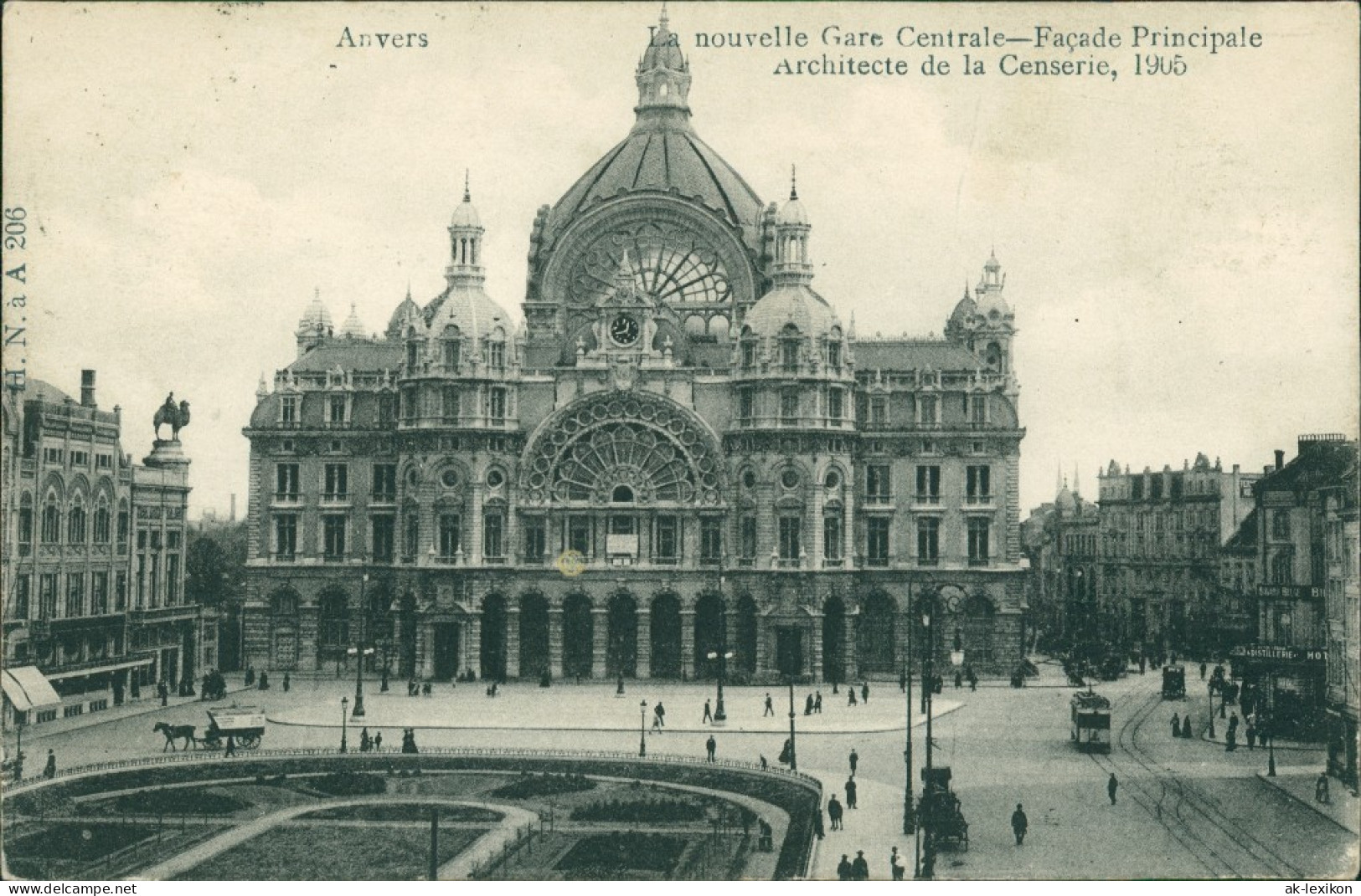 Postkaart Antwerpen Anvers Hauptbahnhof 1911  - Other & Unclassified