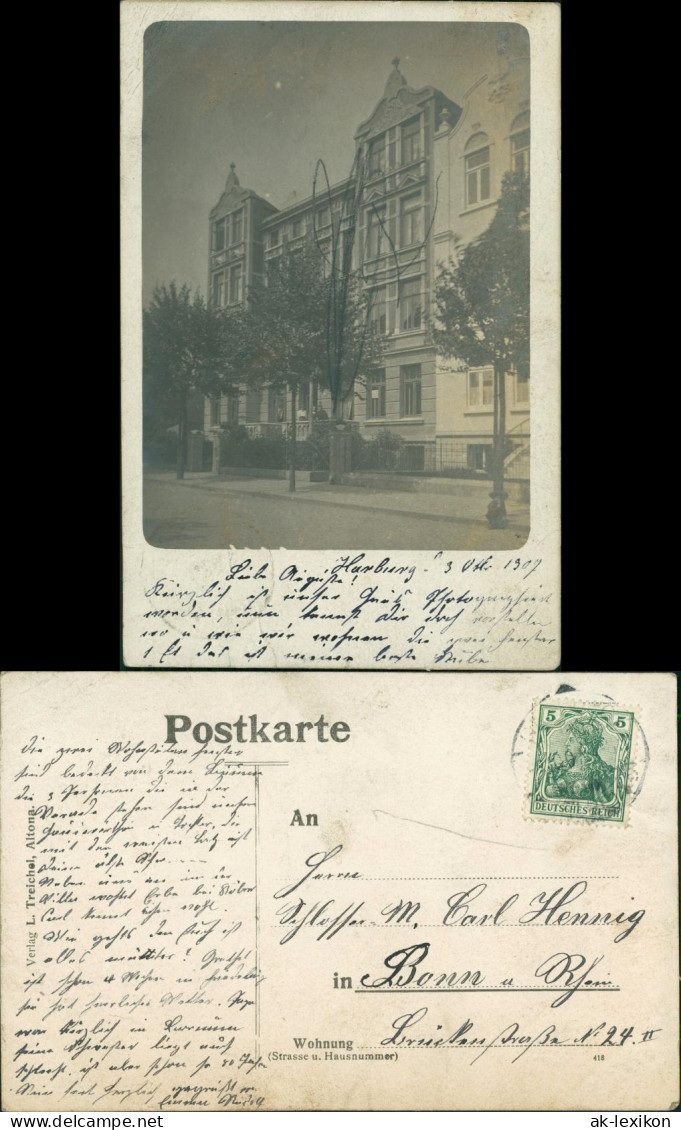 Ansichtskarte Harburg-Hamburg Hausfassade - Straße Privatfoto 1911  - Harburg
