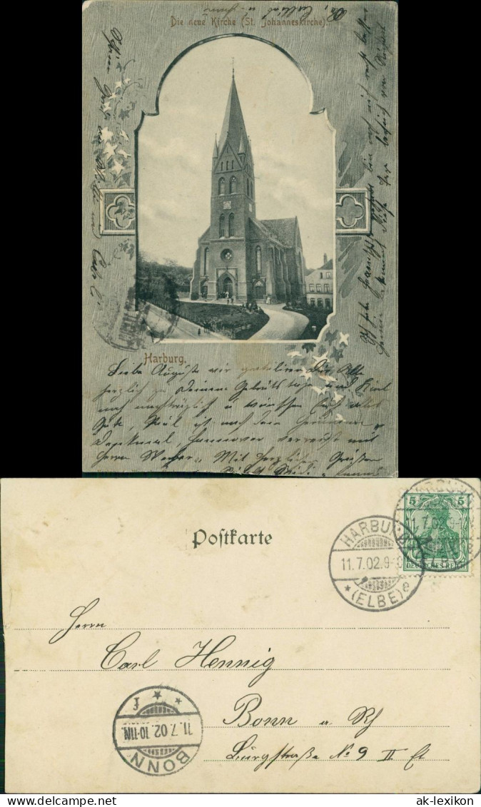 Ansichtskarte Harburg-Hamburg Partie An Der Kirche 1902 Passepartout - Harburg