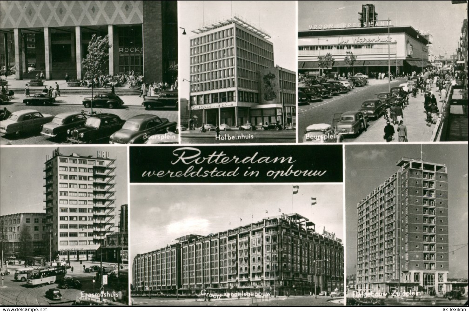 Postkaart Rotterdam Rotterdam MB: Straßen Und Neubauten 1962 - Rotterdam