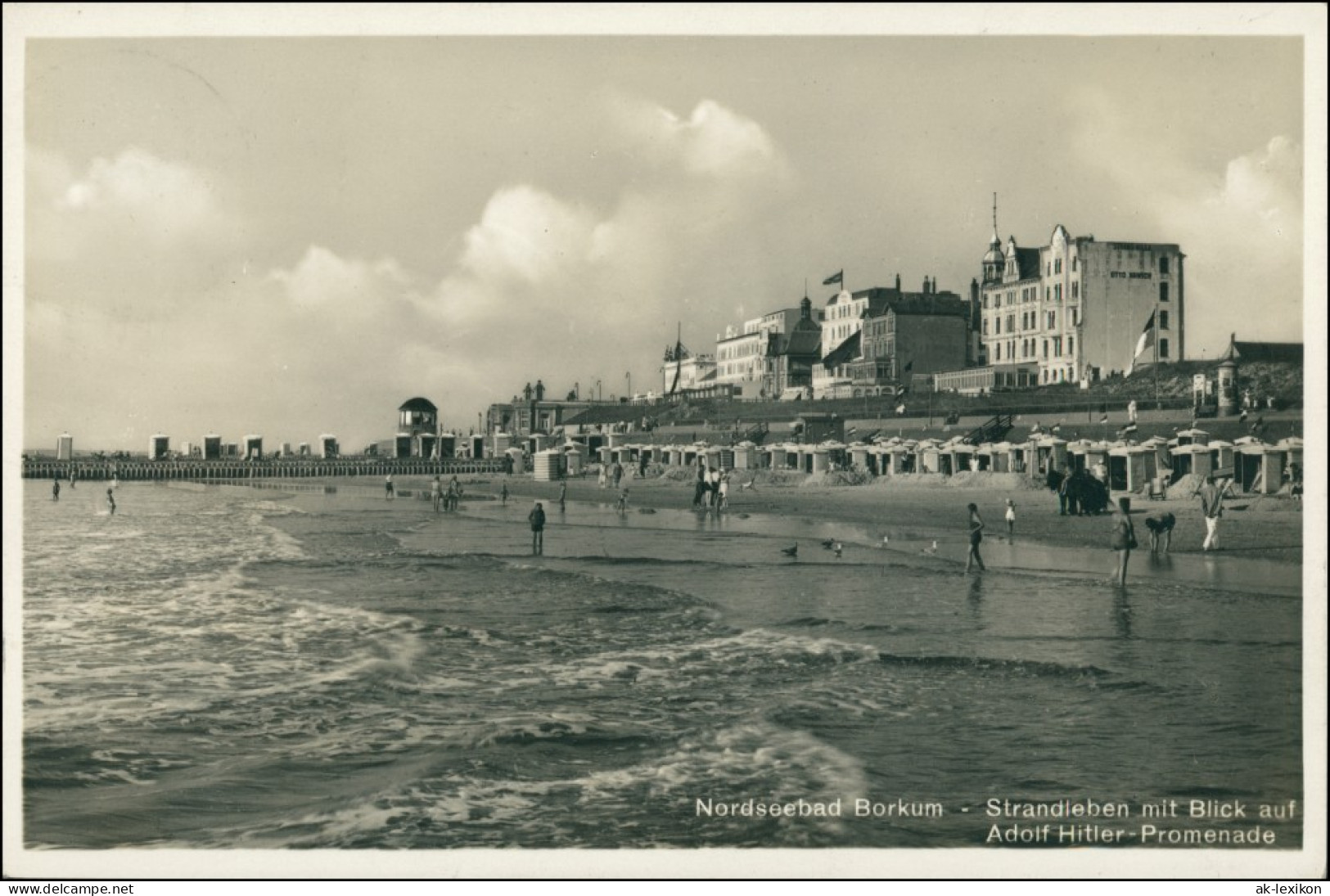 Ansichtskarte Borkum Strandleben - Promenade 1936  - Borkum