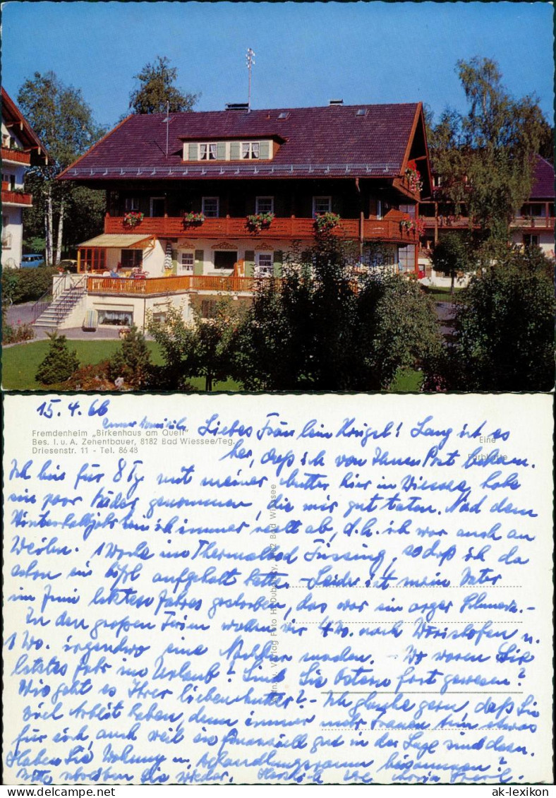 Ansichtskarte Bad Wiessee Fremdenheim Birkenhaus Am Quell 1968 - Bad Wiessee