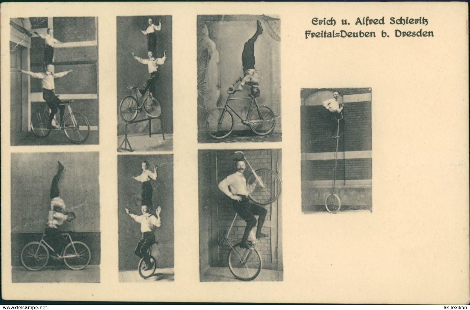 Ansichtskarte Deuben-Freital Alfred Schlevitz Radkünstler 1911 - Freital