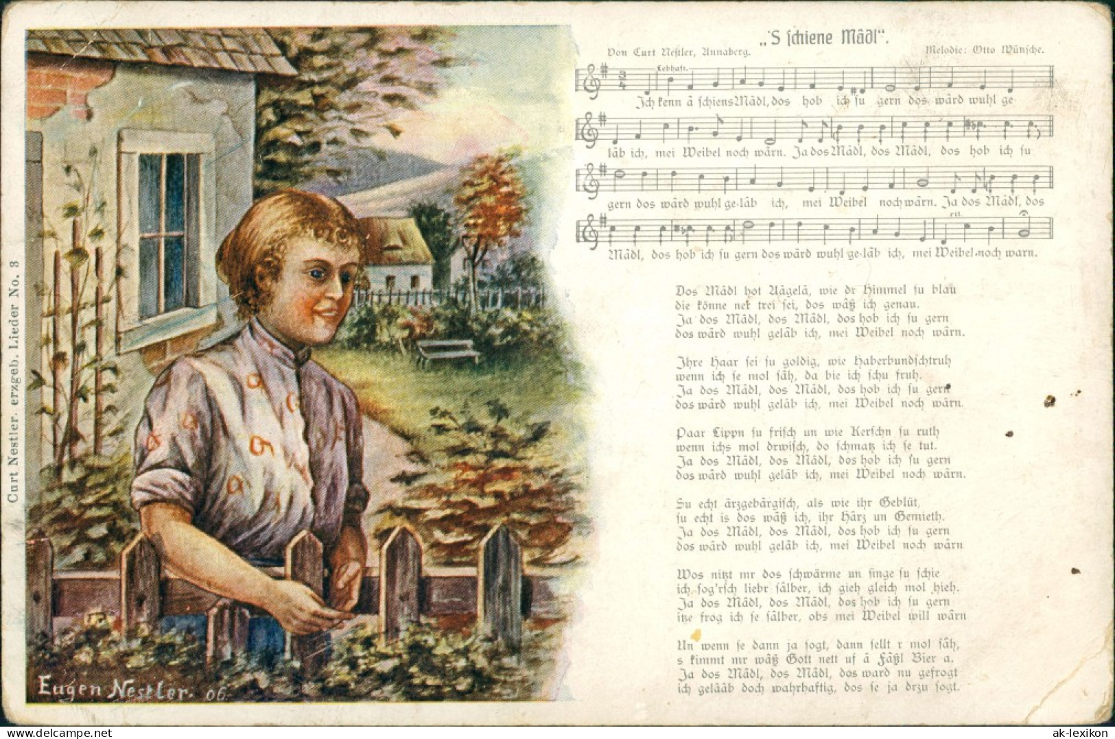 Ansichtskarte  Liedkarten - Scheine Mädl 1935 - Musique