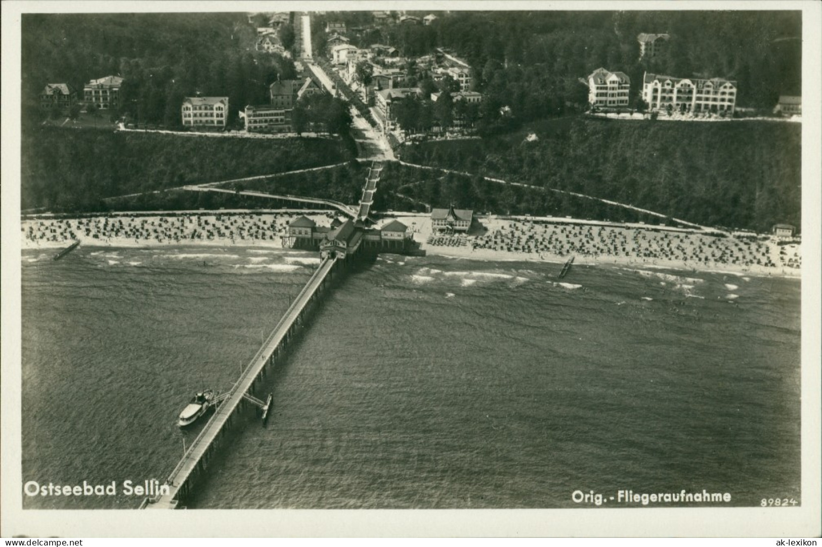 Ansichtskarte Sellin Luftbild Seesteg Und Hotels 1930 - Sellin