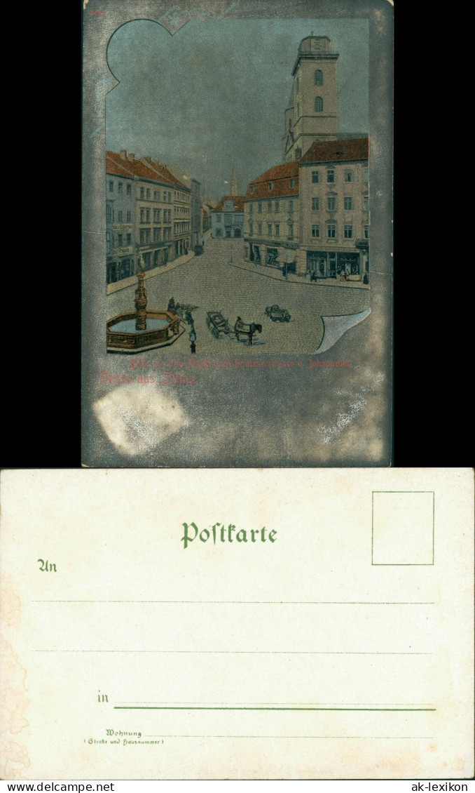 Ansichtskarte Zittau Straßenpartie Johanneum 1908 - Zittau