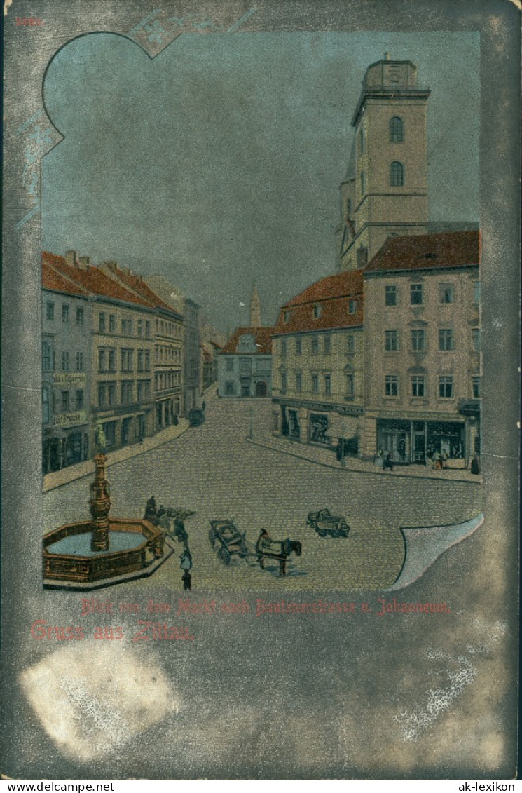 Ansichtskarte Zittau Straßenpartie Johanneum 1908 - Zittau