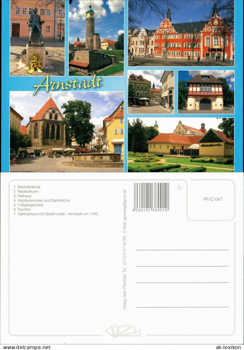 Arnstadt Bachdenkmal, Neideckturm, Rathaus, Hopfenbrunnen, Bachkirche 1995 - Arnstadt