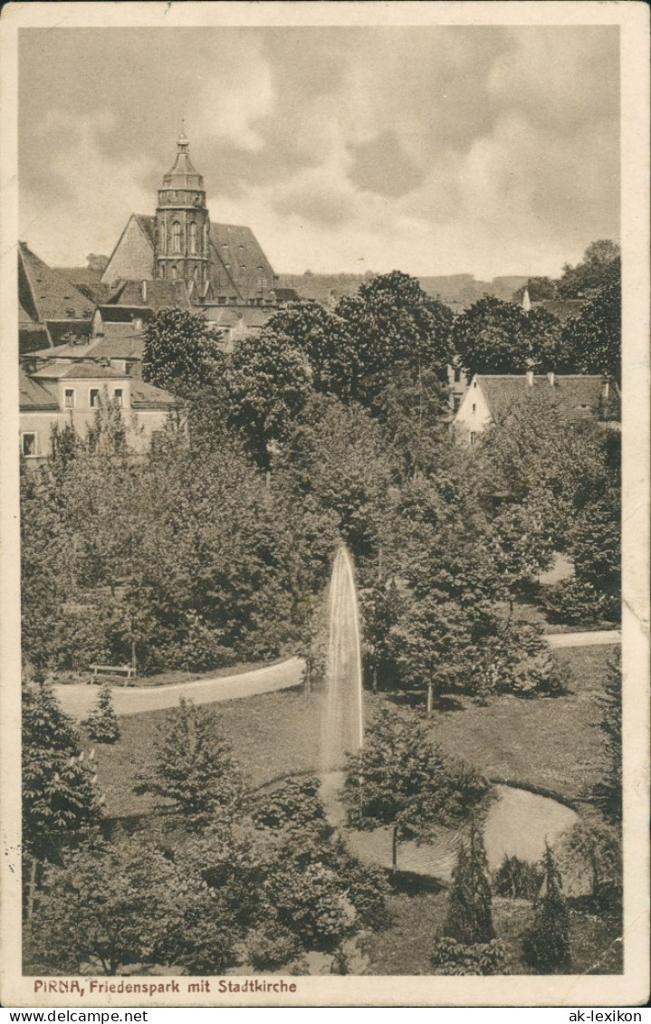 Ansichtskarte Pirna Friedenspark 1913 - Pirna