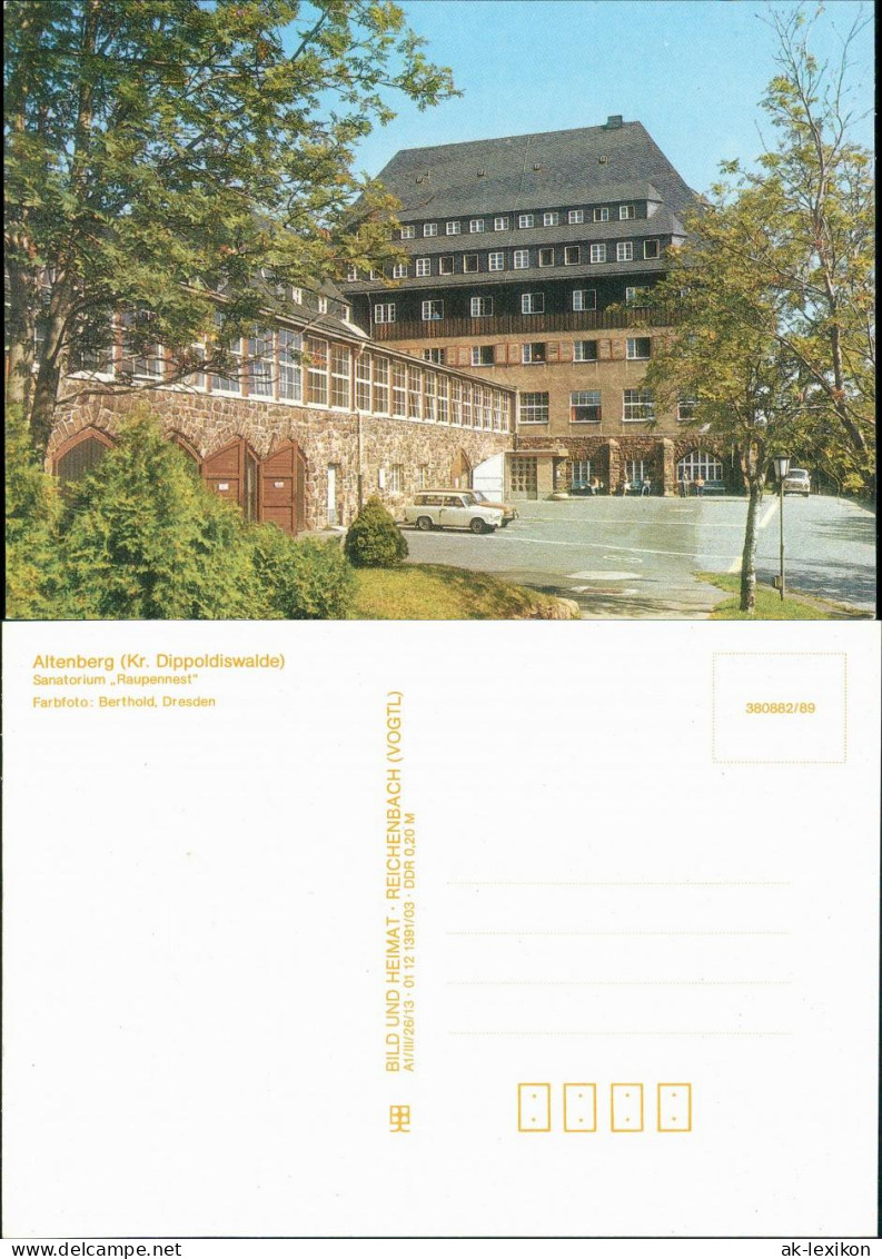 Ansichtskarte Altenberg (Erzgebirge) Sanatorium "Raupennest" 1989 - Altenberg