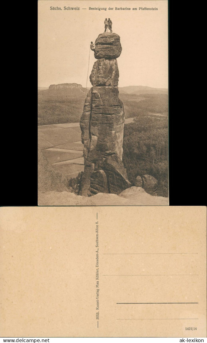 Pfaffendorf-Königstein (Sächsische Schweiz)  Barbarine - Bergsteiger 1916 - Koenigstein (Saechs. Schw.)