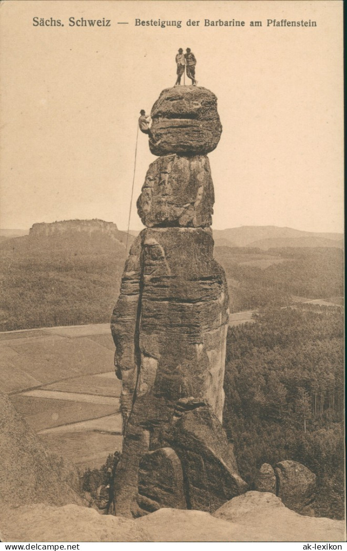 Pfaffendorf-Königstein (Sächsische Schweiz)  Barbarine - Bergsteiger 1916 - Koenigstein (Saechs. Schw.)