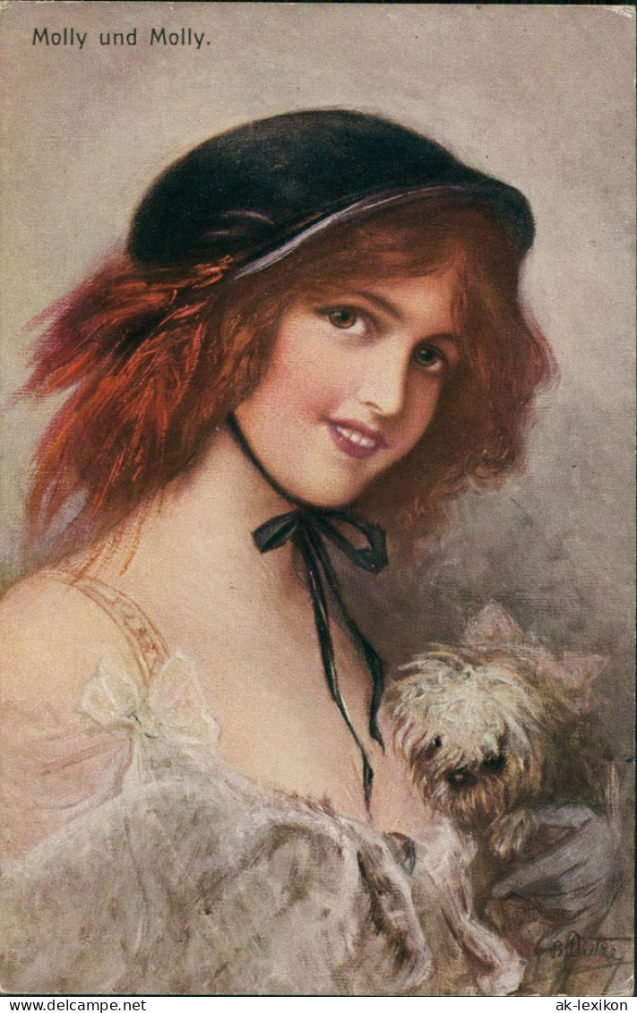 Ansichtskarte  Kunst-AK Dietze Serie ,,Treue Freunde Molly Und Molly" 1910 - Personen