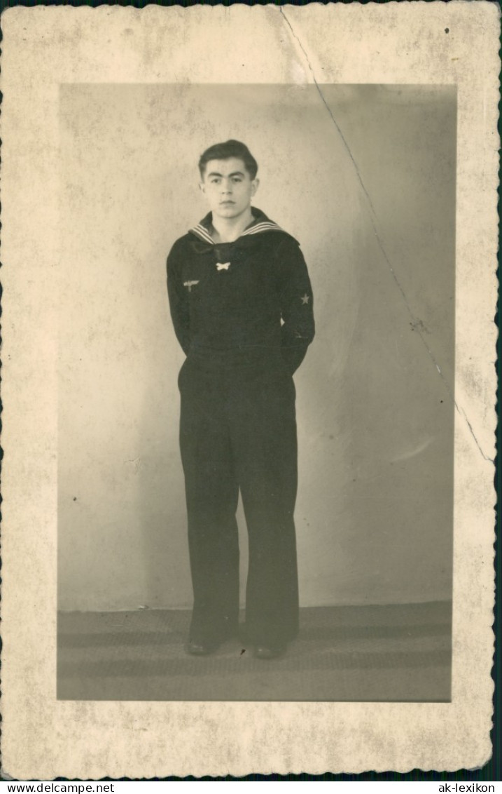 Fotokunst Marine Posierender Mann Echtfoto Porträt-Photo 1940 Privatfoto - Personen