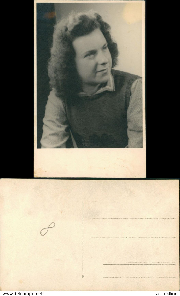 Fotokunst Porträtfoto Junge Frau Real Photo Woman 1940 Privatfoto - Bekende Personen