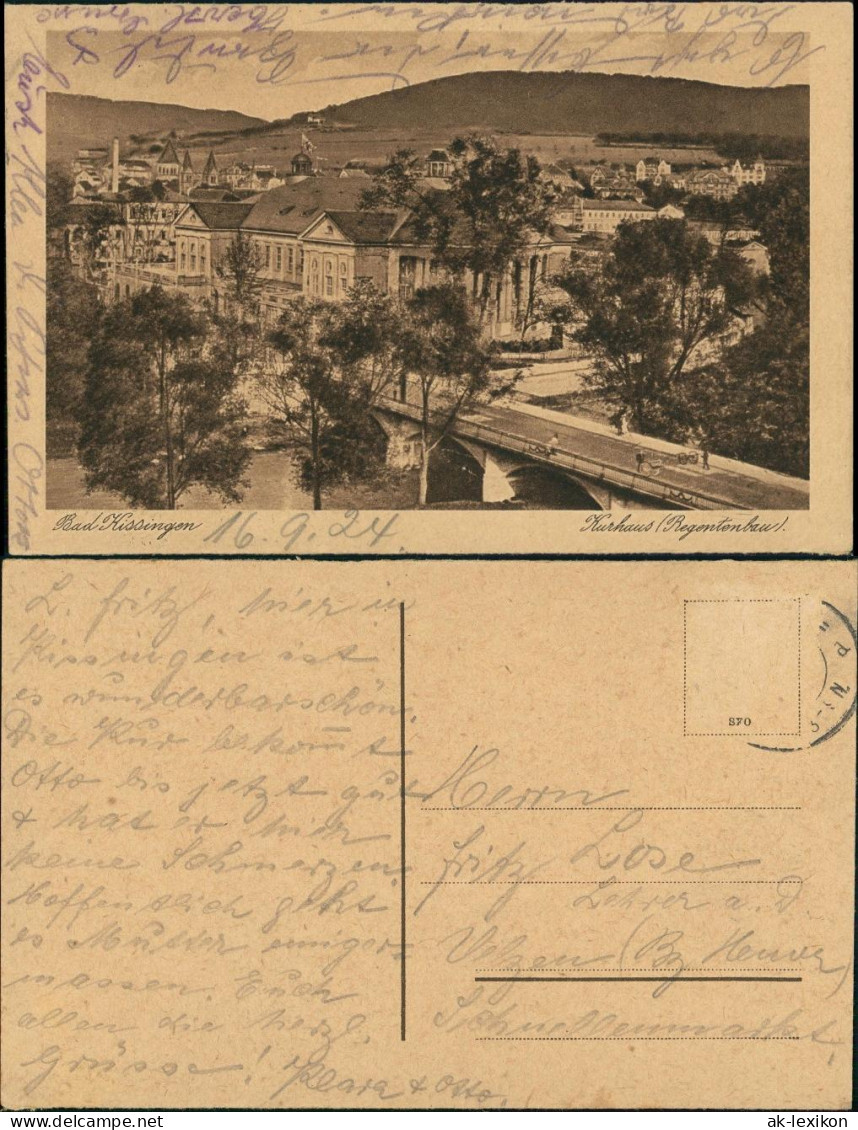 Ansichtskarte Bad Kissingen Straße - Kurhaus, Regentenbau 1924 - Bad Kissingen