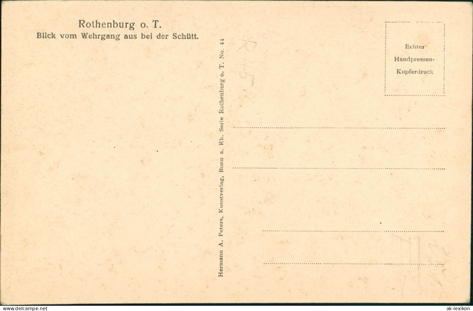 Ansichtskarte Rothenburg Ob Der Tauber Blick Vom Wehrgang Aus Bei Schütt 1928 - Rothenburg O. D. Tauber