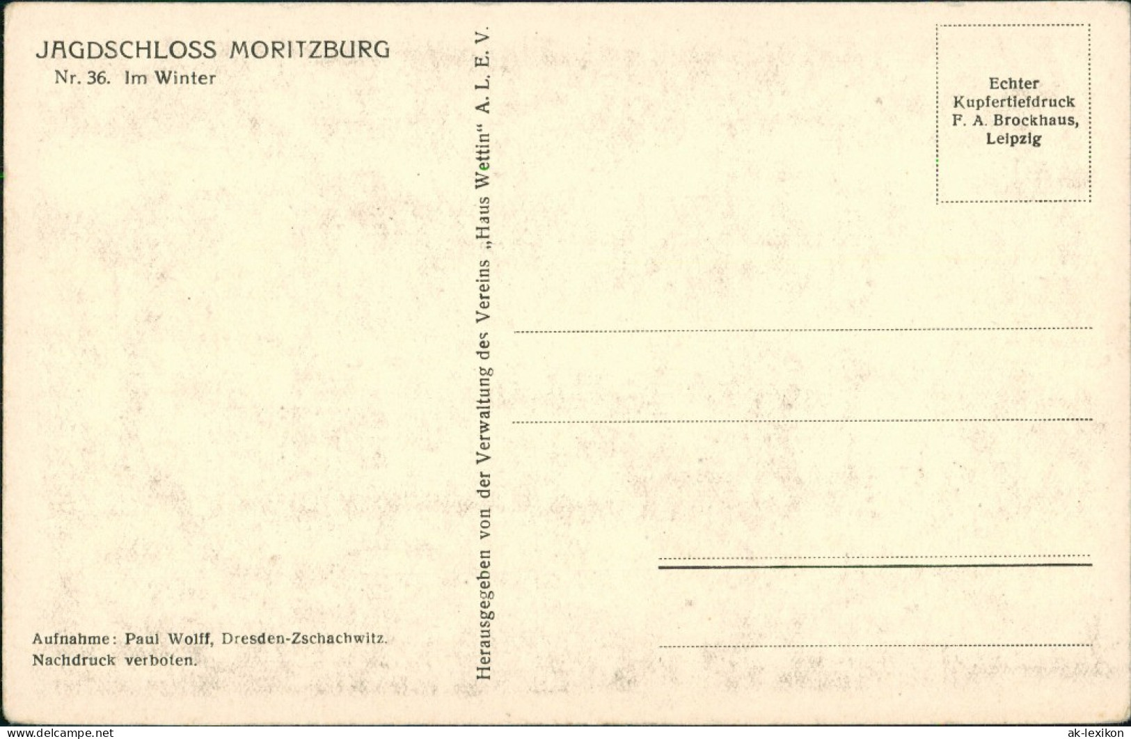 Moritzburg Kgl. Jagdschloss Aufnahme P. Wolff DD-Zschachwitz 1940 - Moritzburg