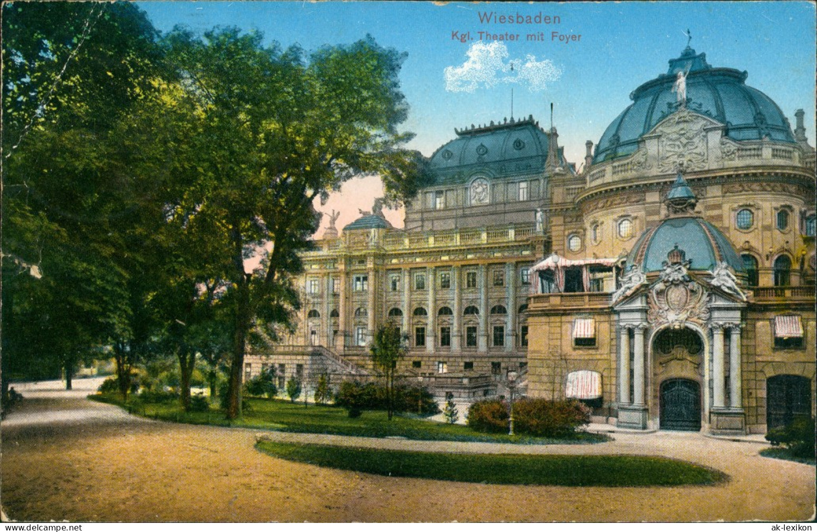 Wiesbaden Staatstheater Königliches Hoftheater Park Ansicht 1914 - Wiesbaden