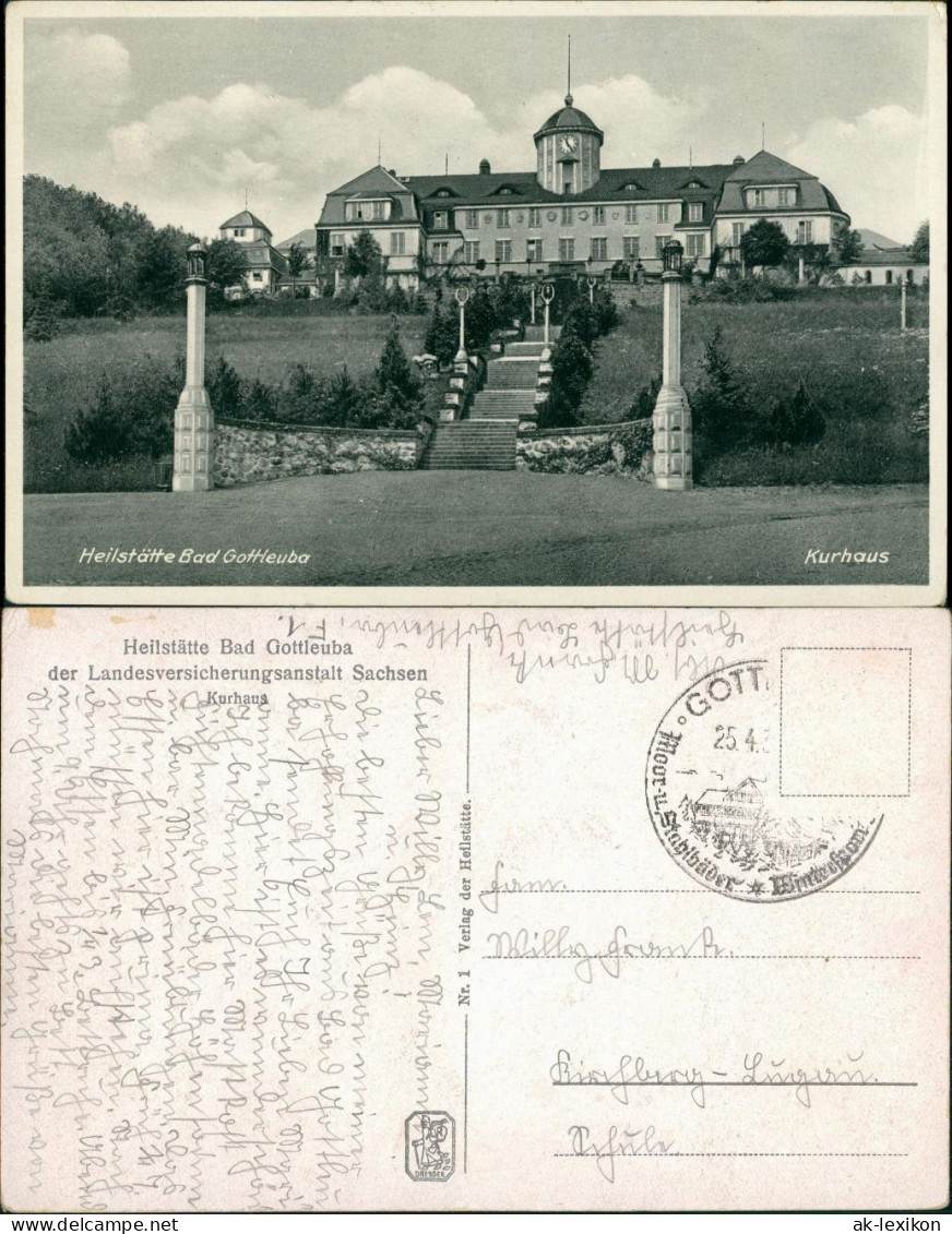 Ansichtskarte Bad Gottleuba-Bad Gottleuba-Berggießhübel Kurhaus 1935 - Bad Gottleuba-Berggiesshuebel
