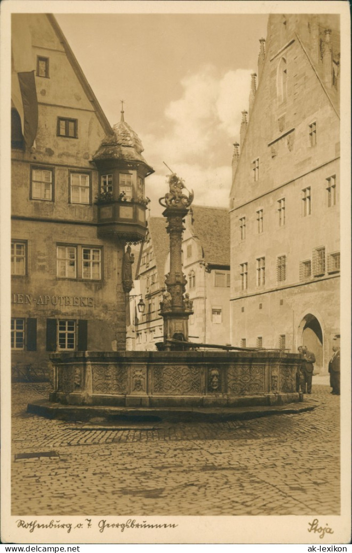 Ansichtskarte Rothenburg Ob Der Tauber Apotheke - Georgsbrunnen 1926 - Rothenburg O. D. Tauber