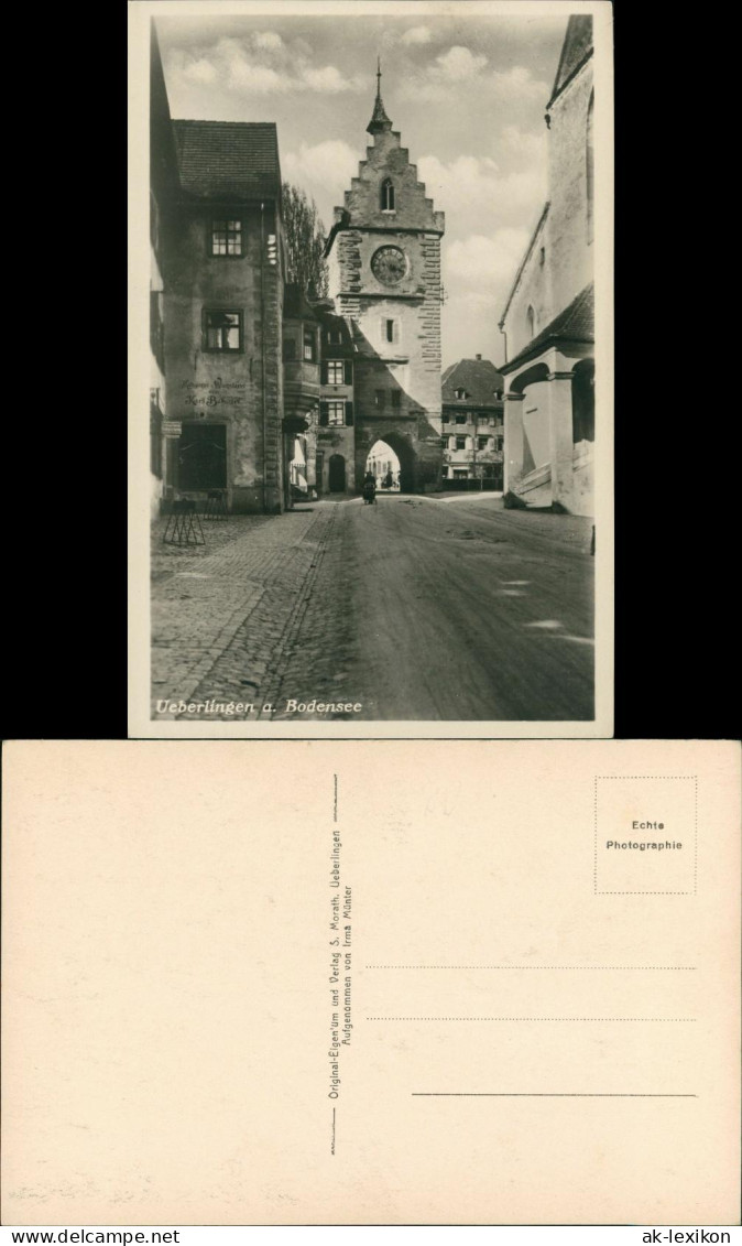 Ansichtskarte Überlingen Strassen Häuser Partie Mit Torbogen Gebäude 1930 - Ueberlingen