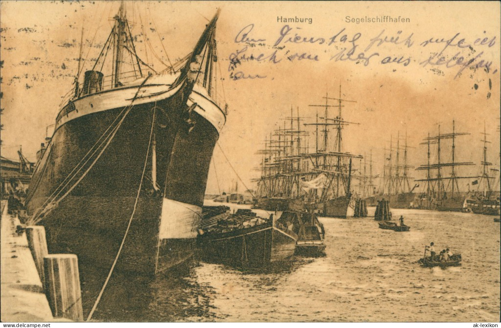 Ansichtskarte Harburg-Hamburg Segelboothafen 1924 - Harburg