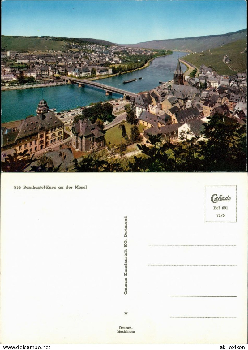 Bernkastel-Kues Berncastel-Cues Panorama-Ansicht Blick über Stadt, Mosel 1971 - Bernkastel-Kues