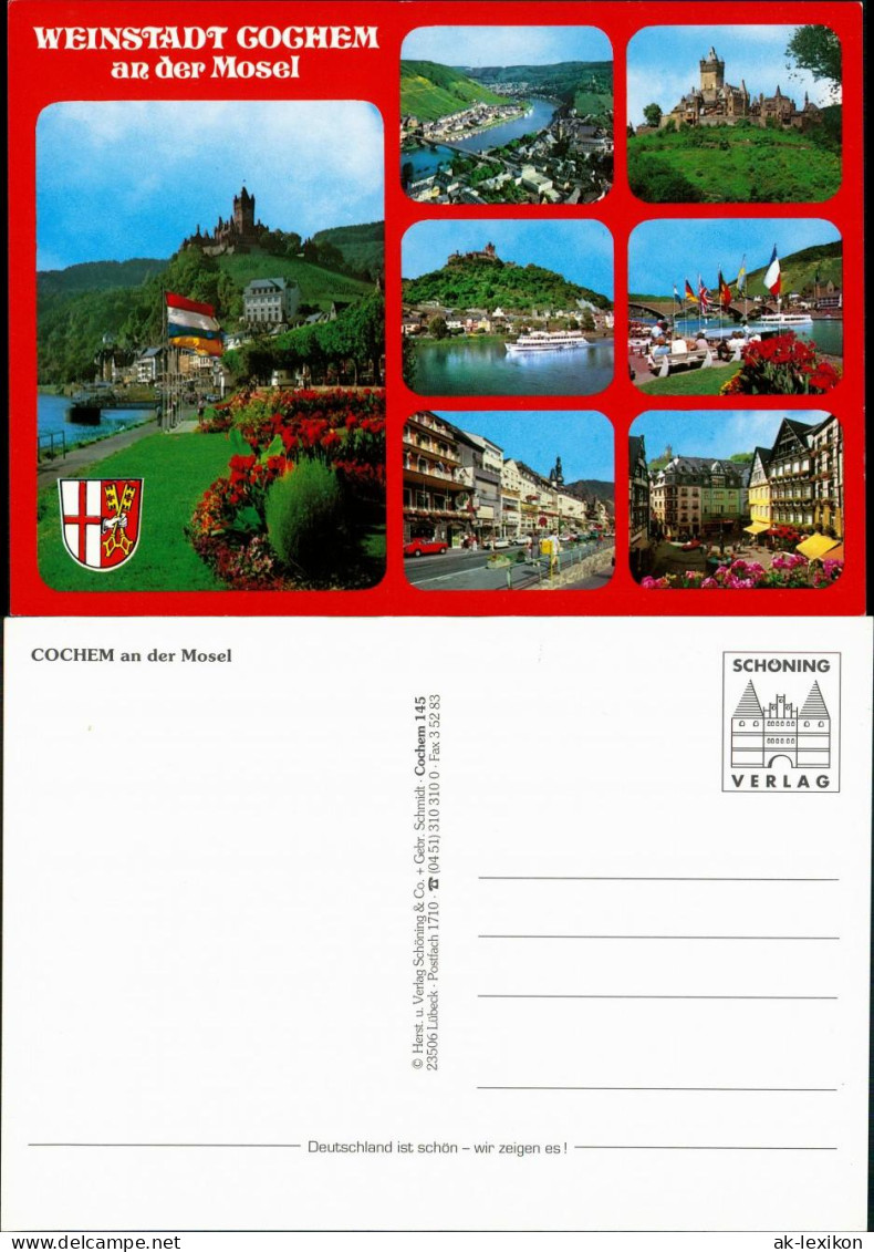 Ansichtskarte Cochem Kochem 7 Stadtteilansichten Mehrbildkarte 1990 - Cochem