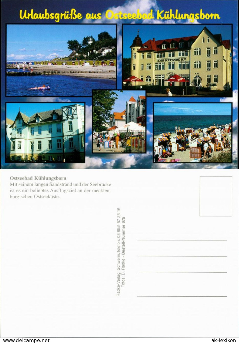 Ansichtskarte Kühlungsborn Hotel Schweriner Hof, Strandkörbe, Eiscafe 2000 - Kuehlungsborn